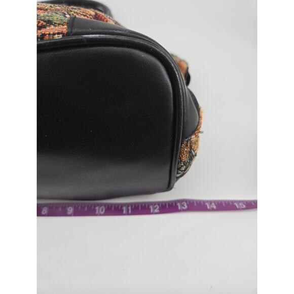 Vtg 80s Cottagecore Boho Floral Rose Tapestry Shoulder Bag Purse Grandma - Picture 10 of 14